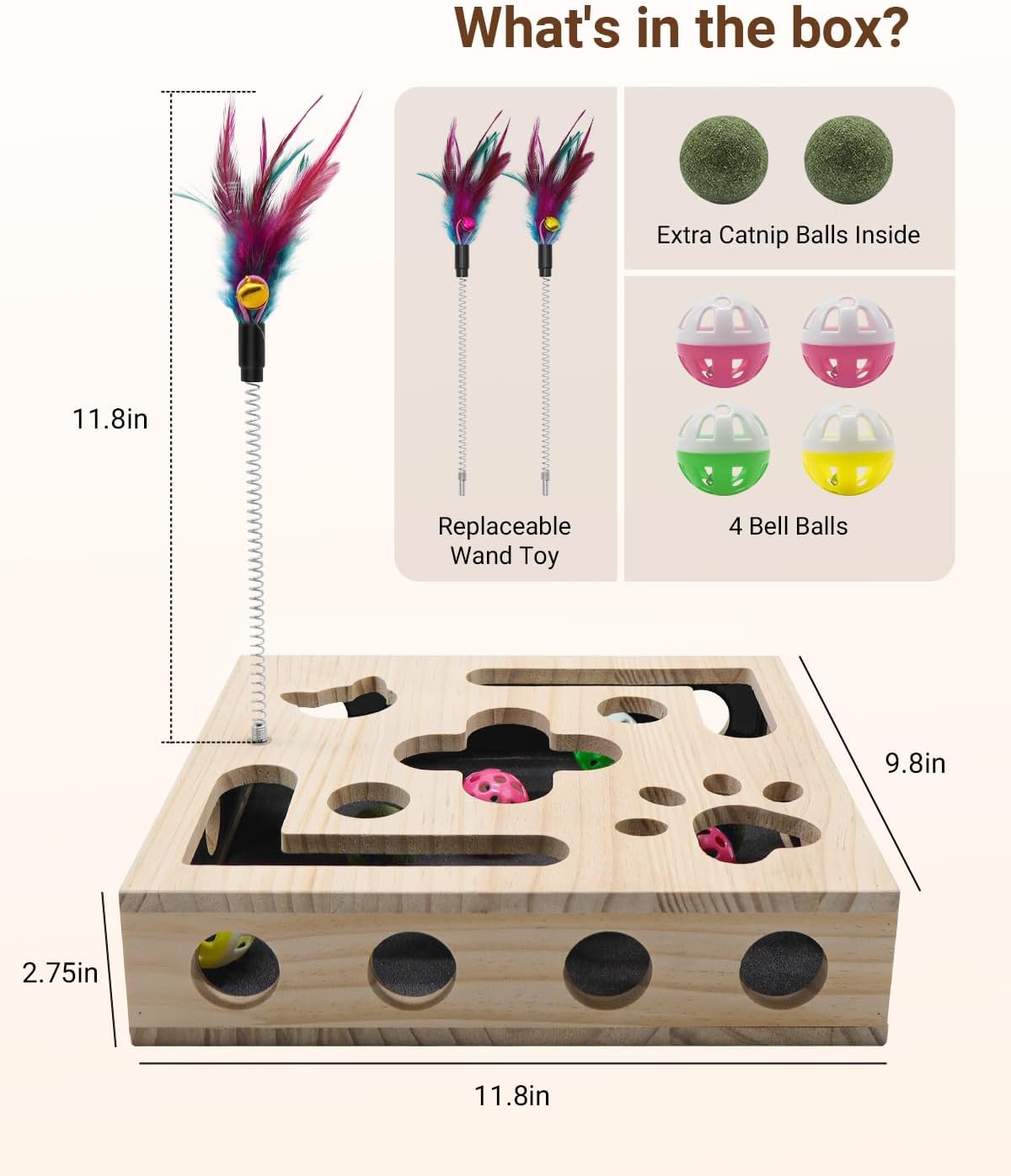 Cat Toys for Indoor Cat Nail File Box with Interactive