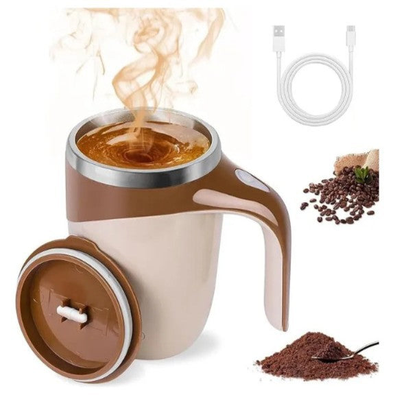 380ml Electric Coffee Mug with Lazy Rotating Magnet Design