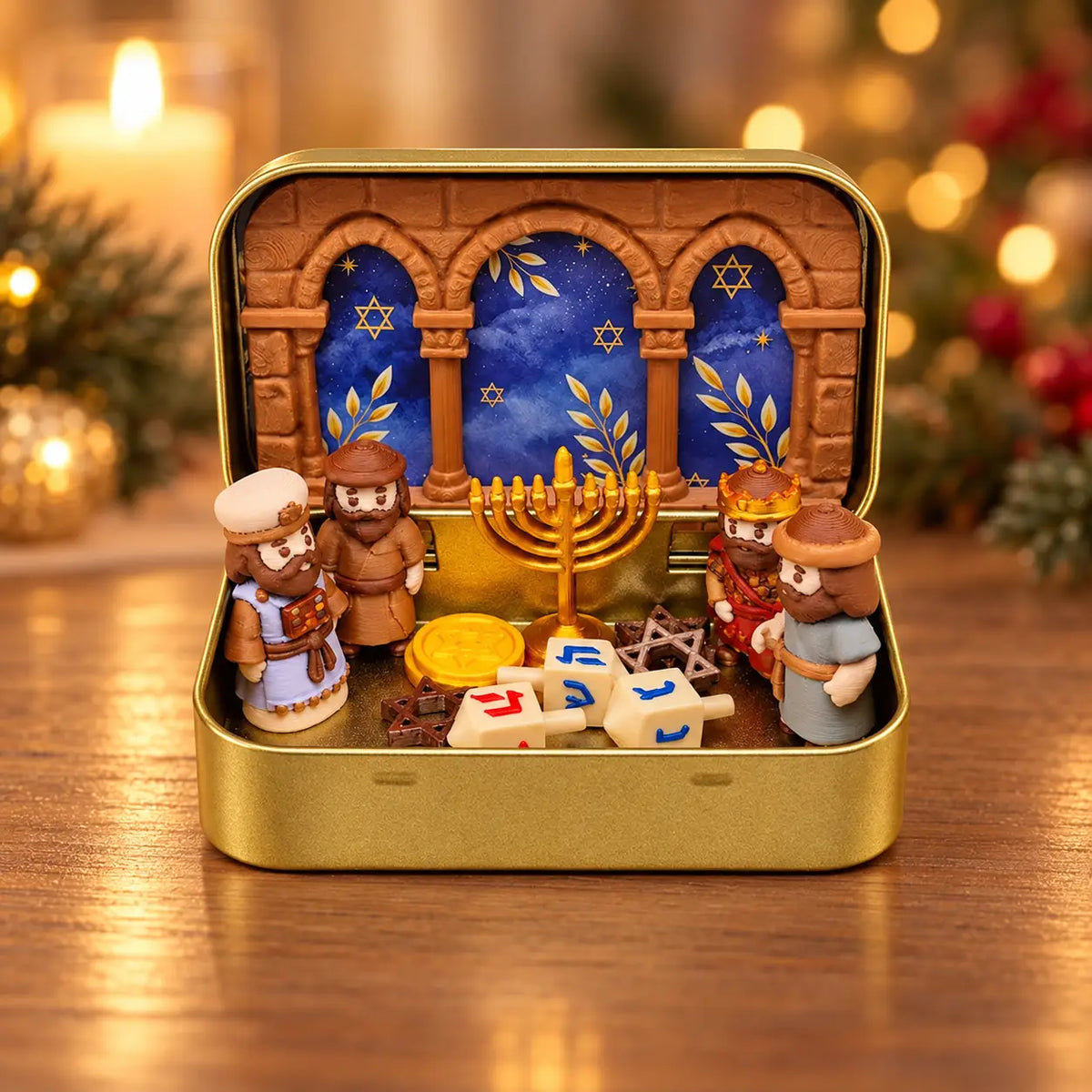 Mini Nativity Scene Keepsake Tin – Pocket-Sized Christmas Holy Family Set