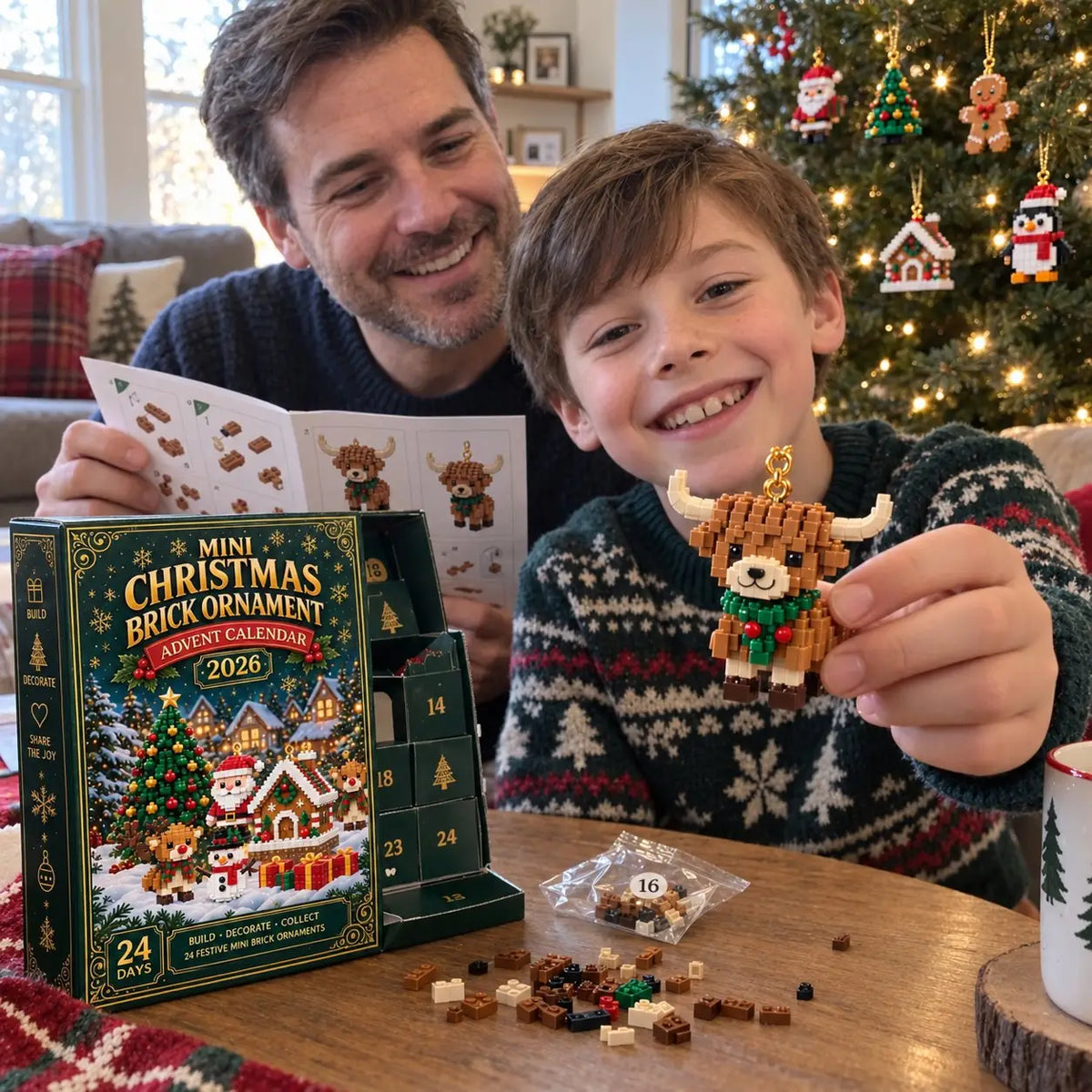 24-Day Christmas Ornament Advent Calendar | 6 DIY Bricks & 18 3D Figures to Hang & Keep 🎁