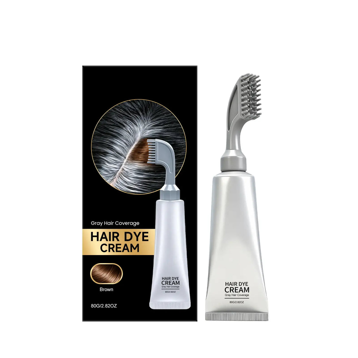 Unisex Grey Coverage Hair Dye with Hair Care