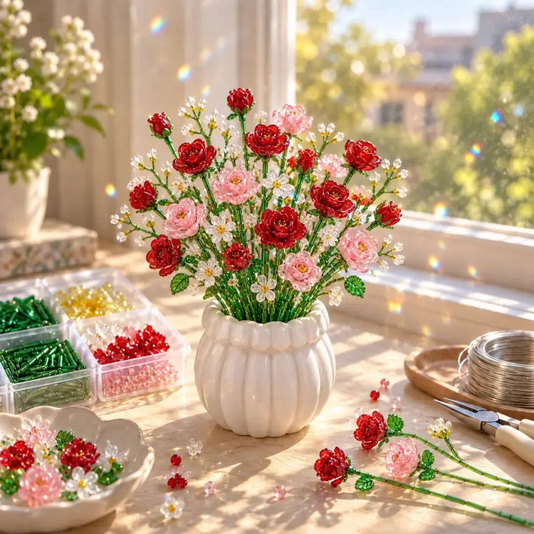 🌷DIY Beaded Wildflower Bouquet Kit – Create Your Own Floral Masterpiece