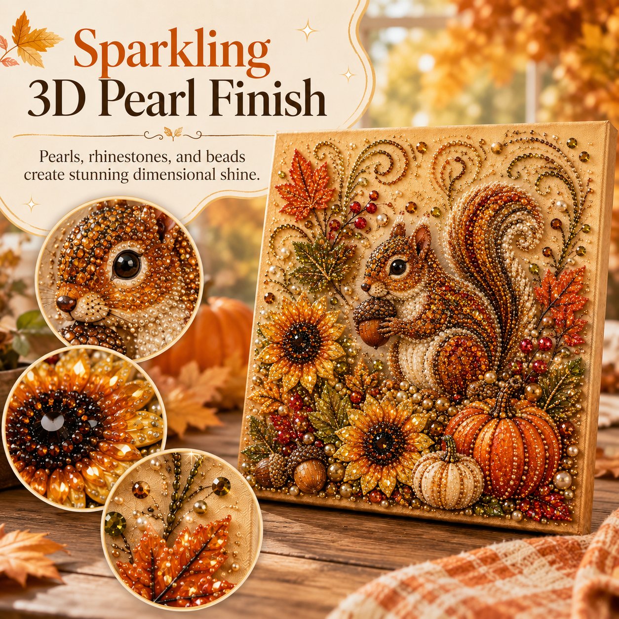 Autumn Pearl Painting Kit – DIY Sparkling Fall Artwork Craft Set