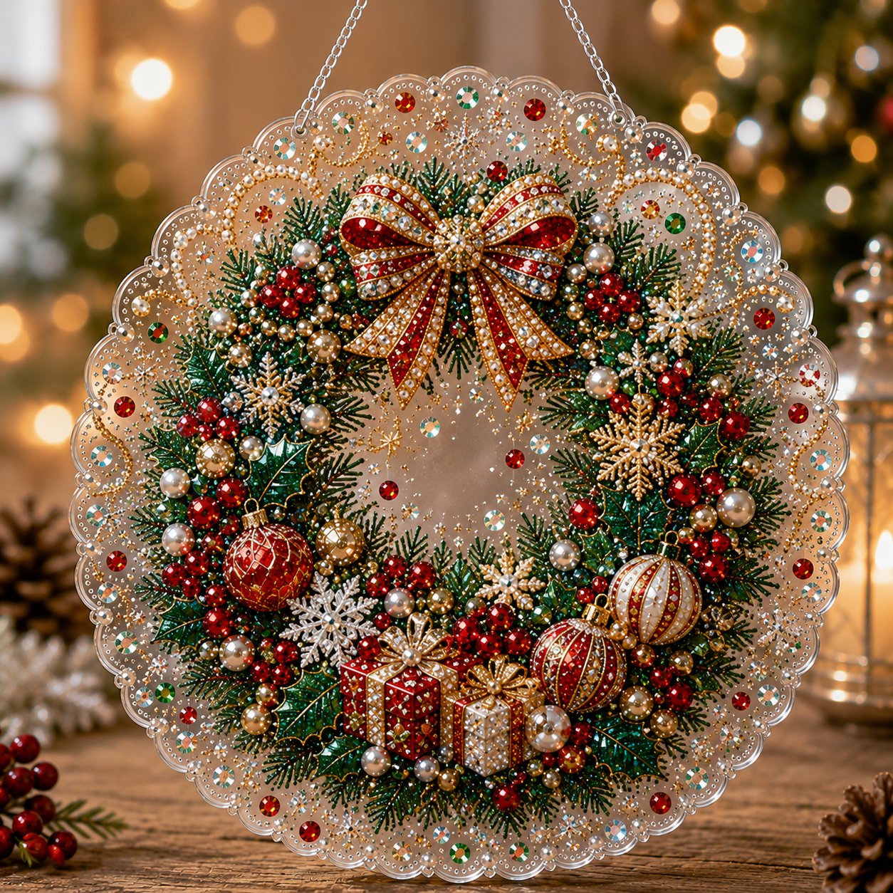 Christmas Pearl Diamond Art Suncatcher Kit