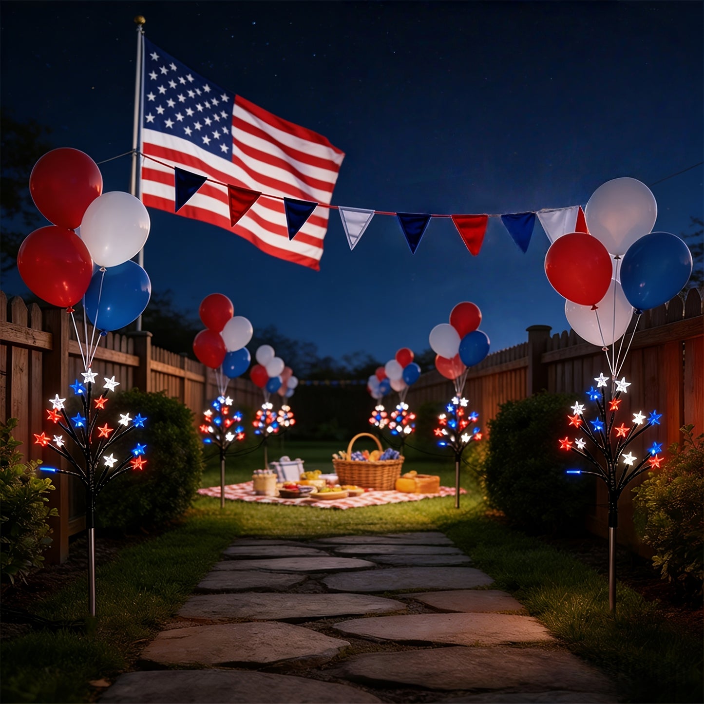Solar 4th of July Stake Lights