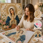 Divine Pearl Bead Virgin Mary Icon – DIY Faith Art Gift