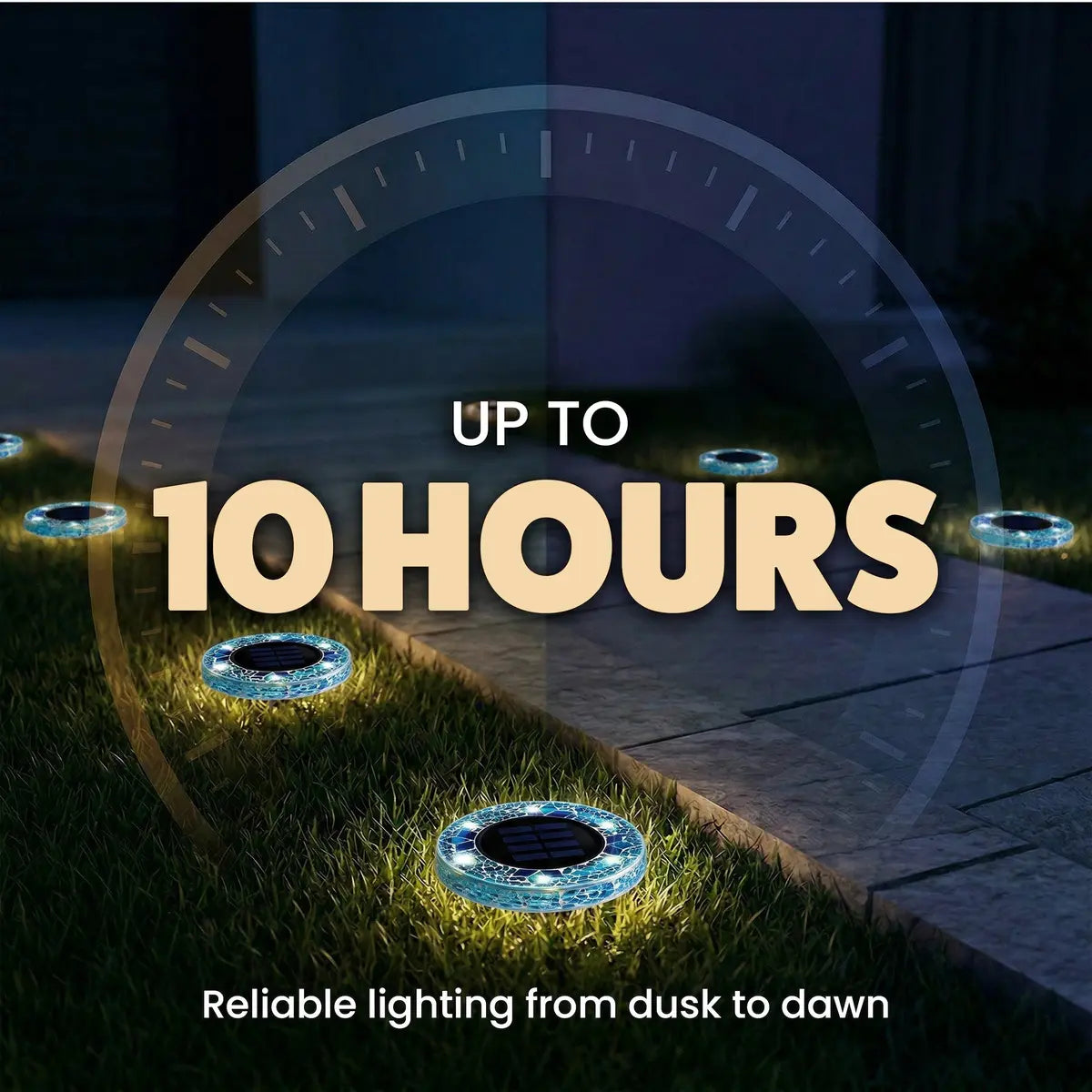 Waterproof Outdoor Glass LED Mosaic Solar Disk Light