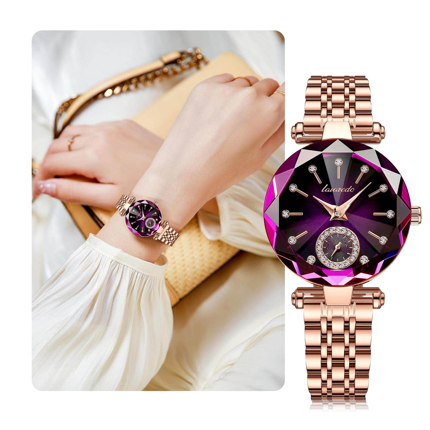 Women's Luxury Shiny Waterproof Stainless Steel Watch