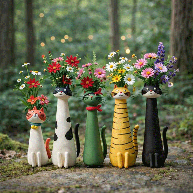 Mini Quirky Cat & Puppy Vase
