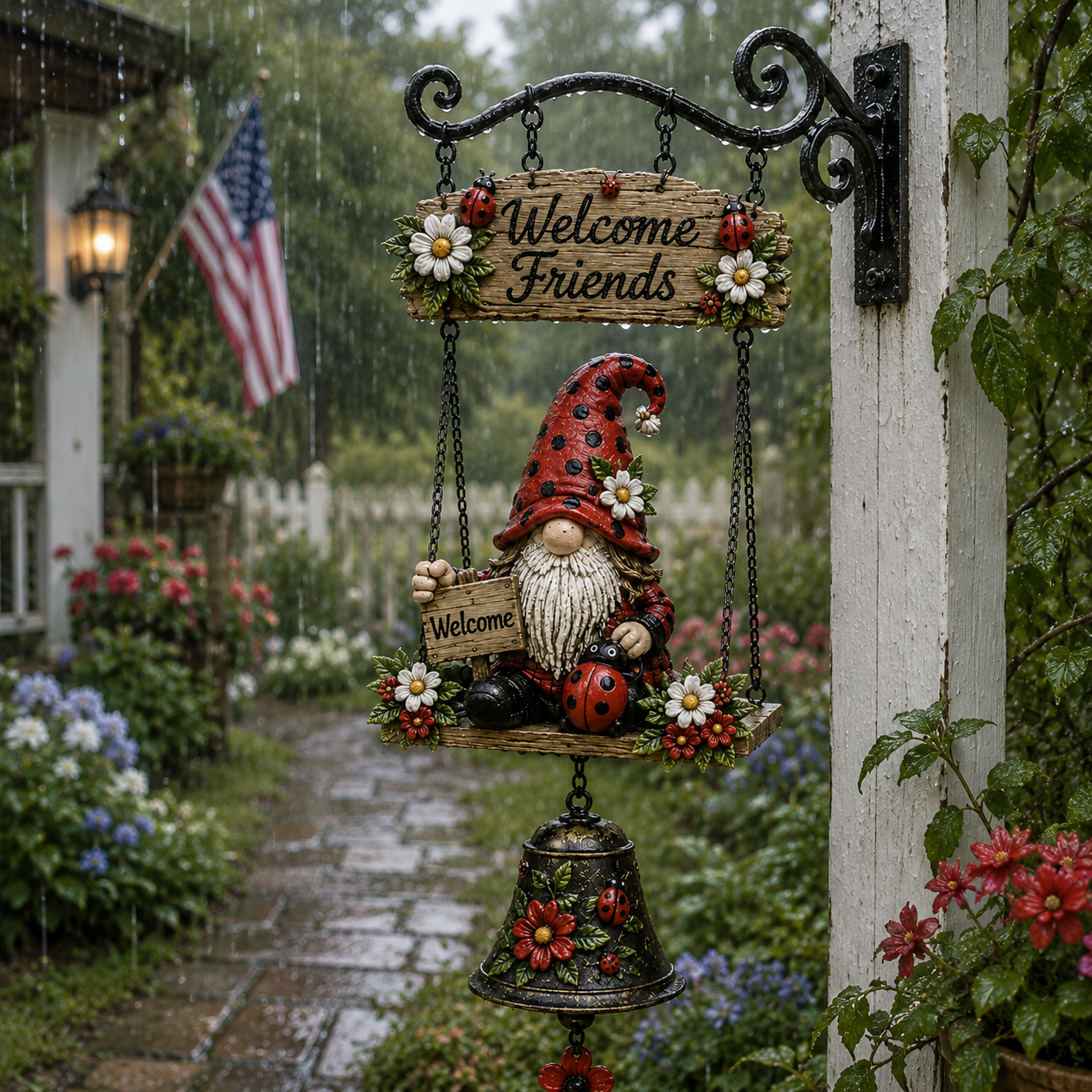 Garden Gnome Bell Outdoor Decoration