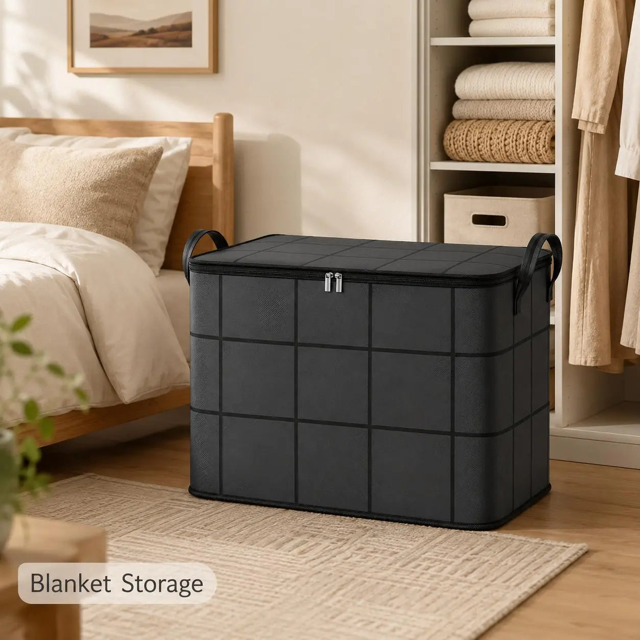 Large Capacity Storage Bin Zippered Clothes Organizer Moving Bag 🏠🧺