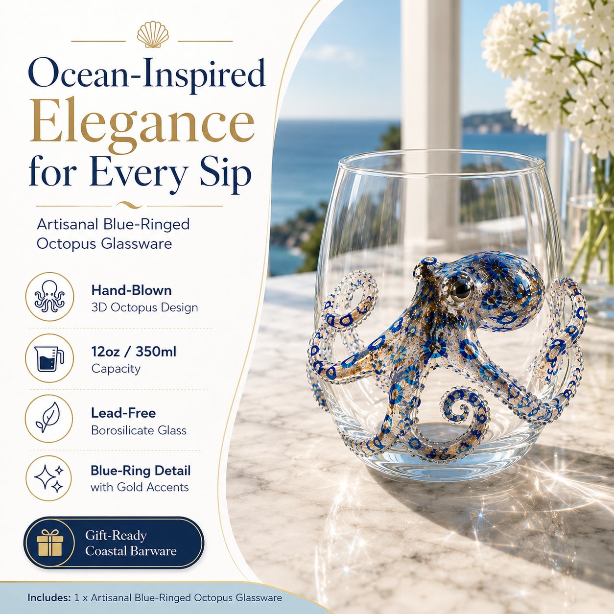 🌊3D Ocean Animal Artisan Glassware Collection
