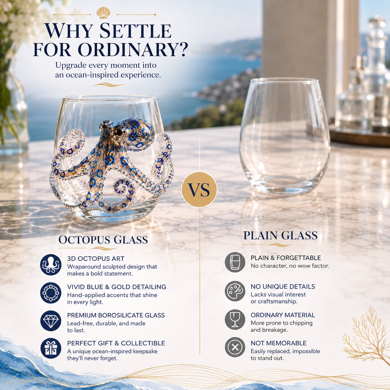 🌊3D Ocean Animal Artisan Glassware Collection
