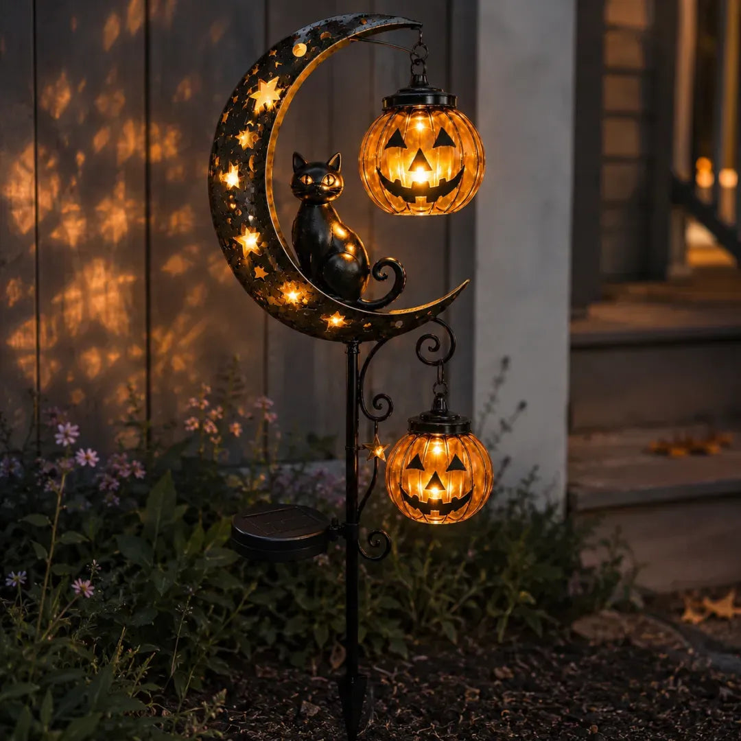 Pumpkin Moon Garden Stake Light