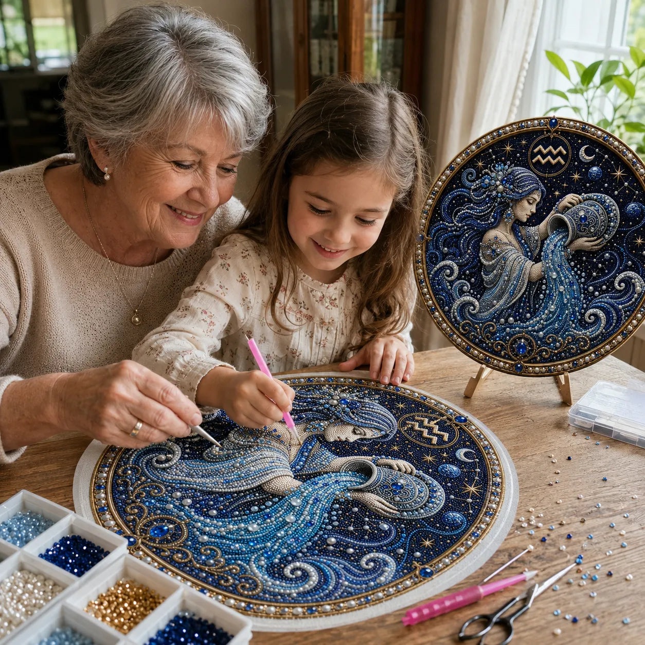 ✨ Premium 3D Pearl 12 Zodiac Signs Art Kit