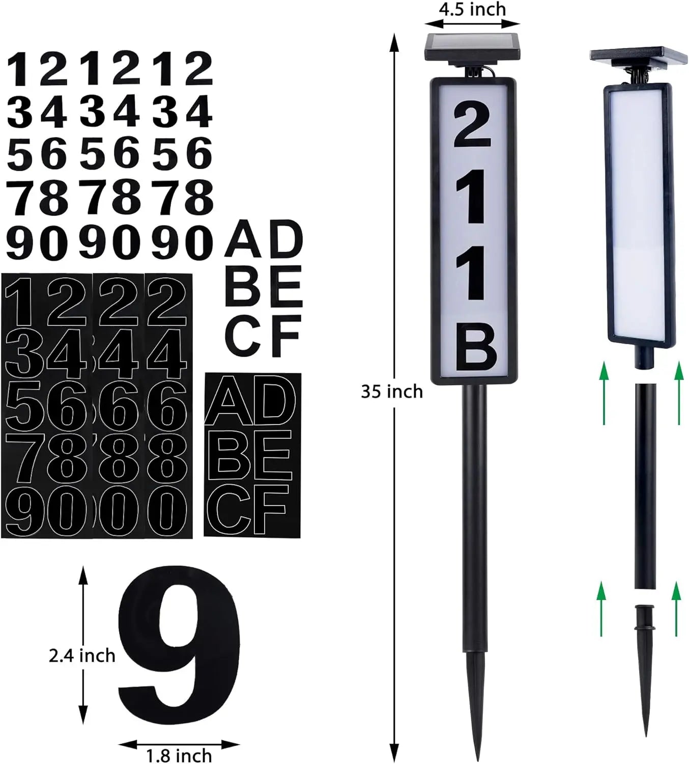Solar Number for Outside Waterproof Home Address Sign