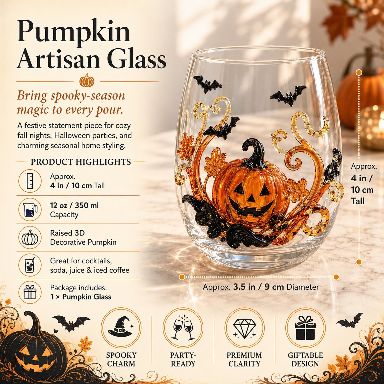 🎃 Magical 3D Glassware for Immersive Halloween Drink Moments
