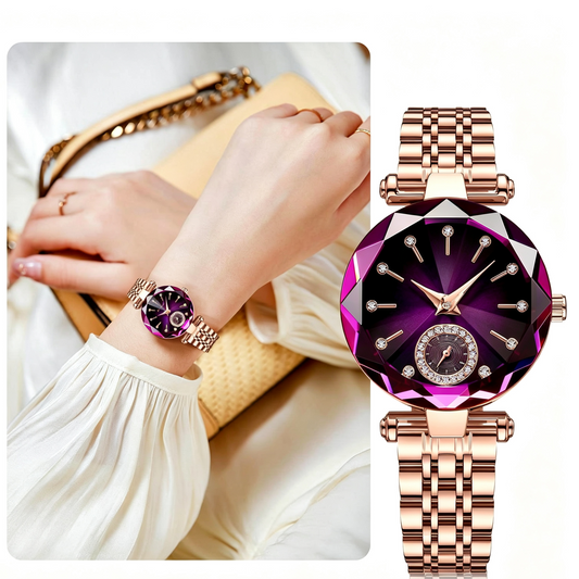 Women's Luxury Shiny Waterproof Stainless Steel Watch