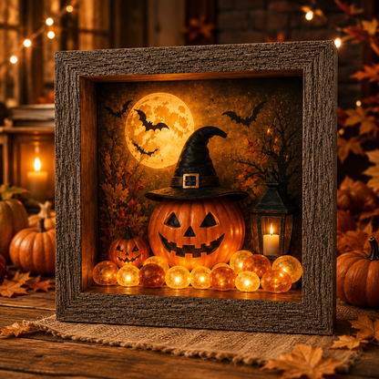 DIY Lighted Halloween Shadow Box Kit