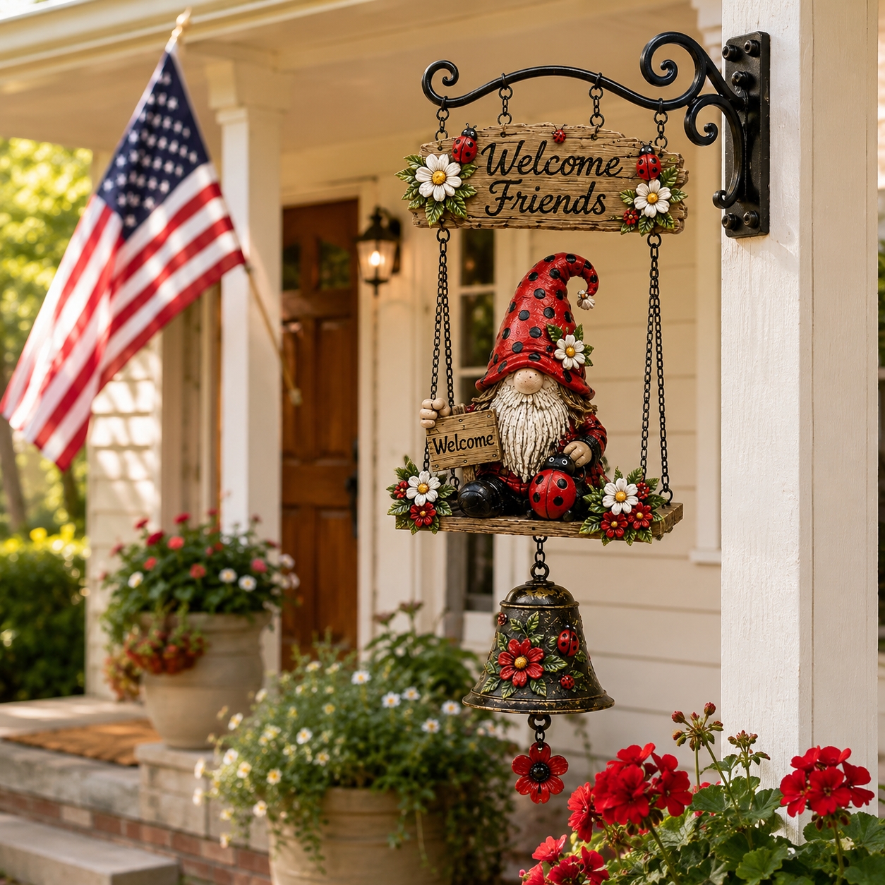 Garden Gnome Bell Outdoor Decoration