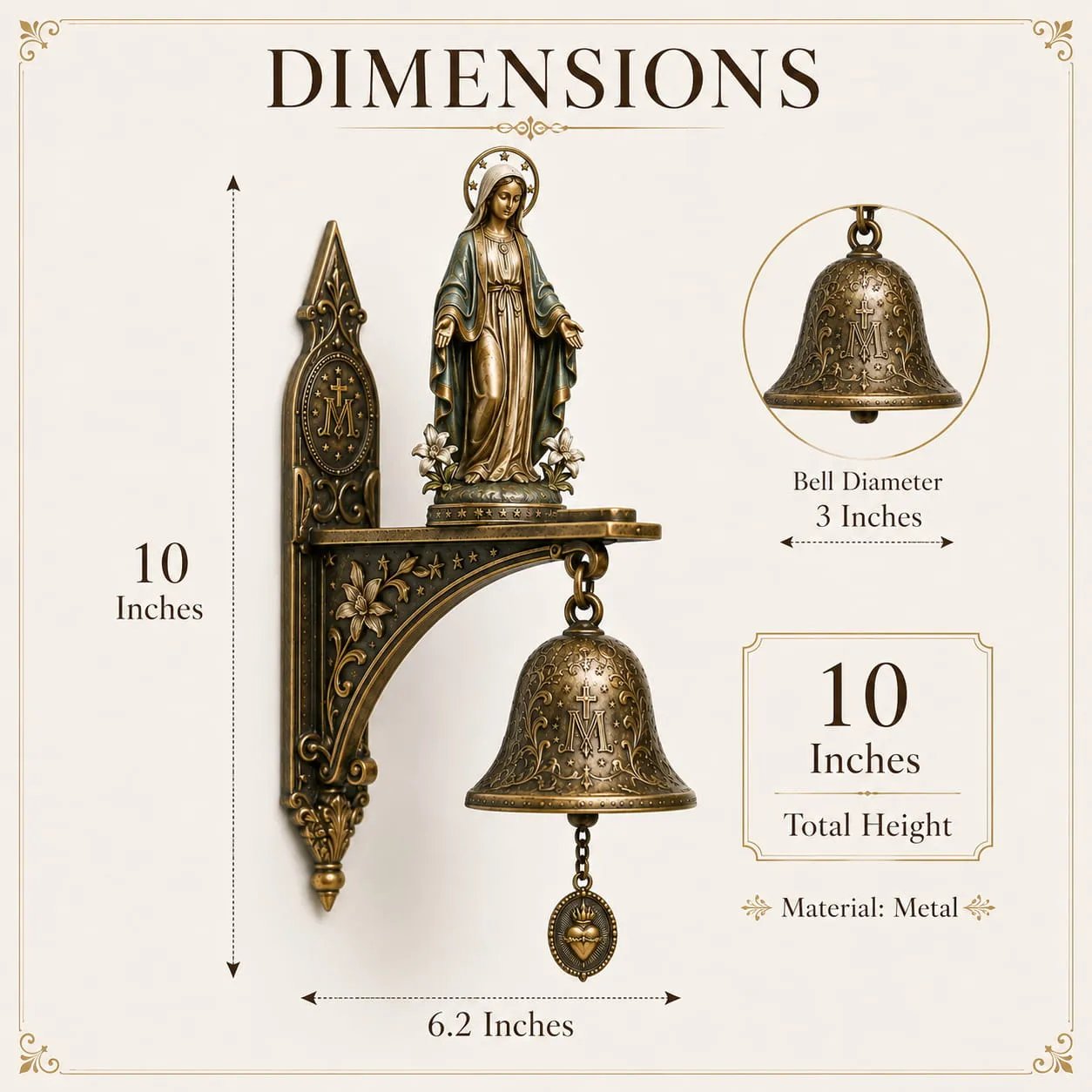 🐦🔔Vintage Cardinal  and Our Lady of Grace Garden Bell