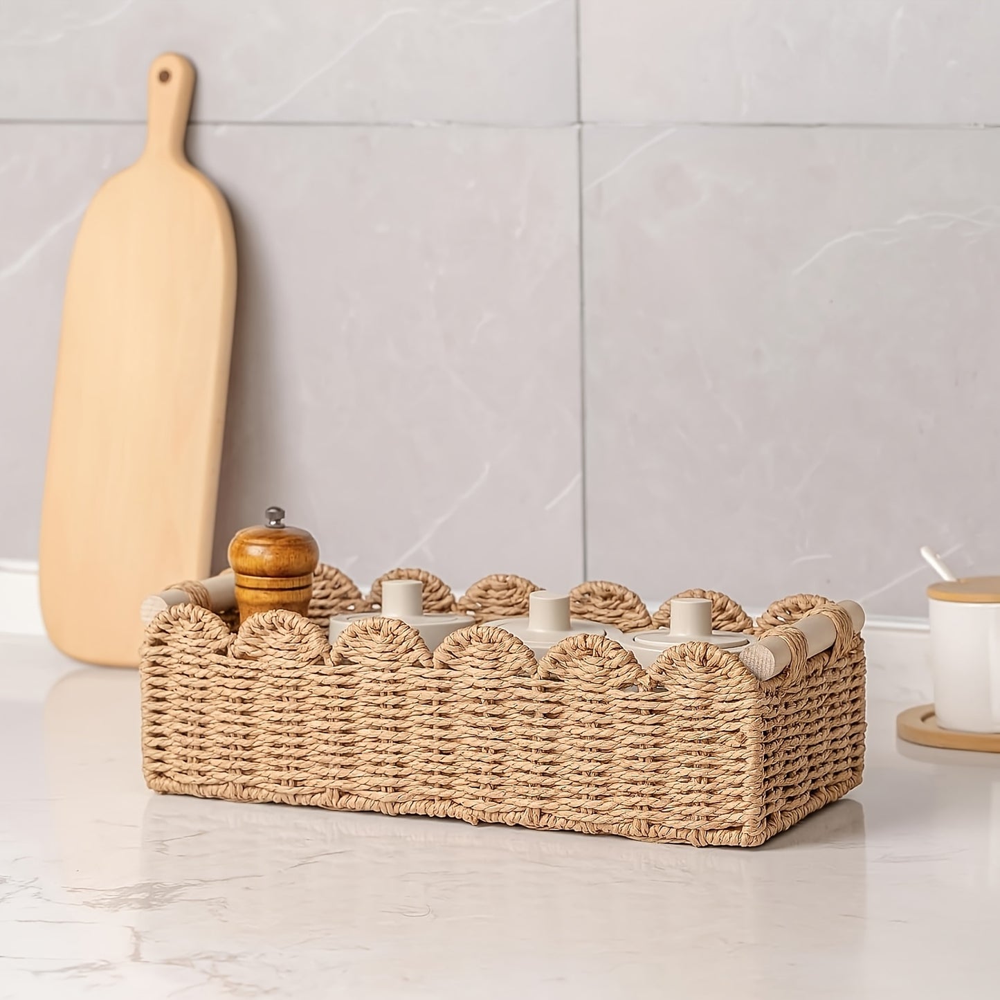 2 Pack Handmade Storage Basket with Handle