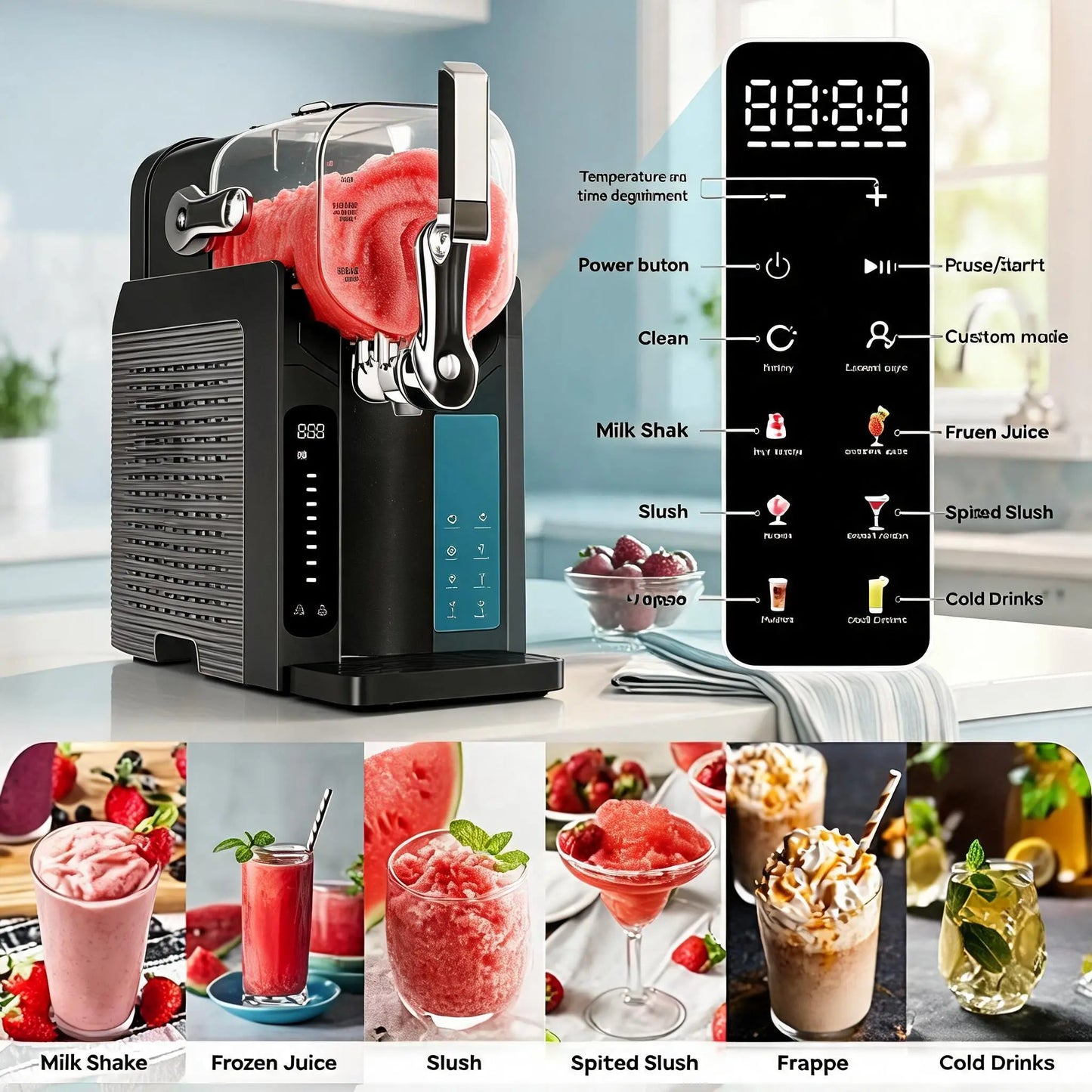Compact Dual-Function Slushie Machine for Home