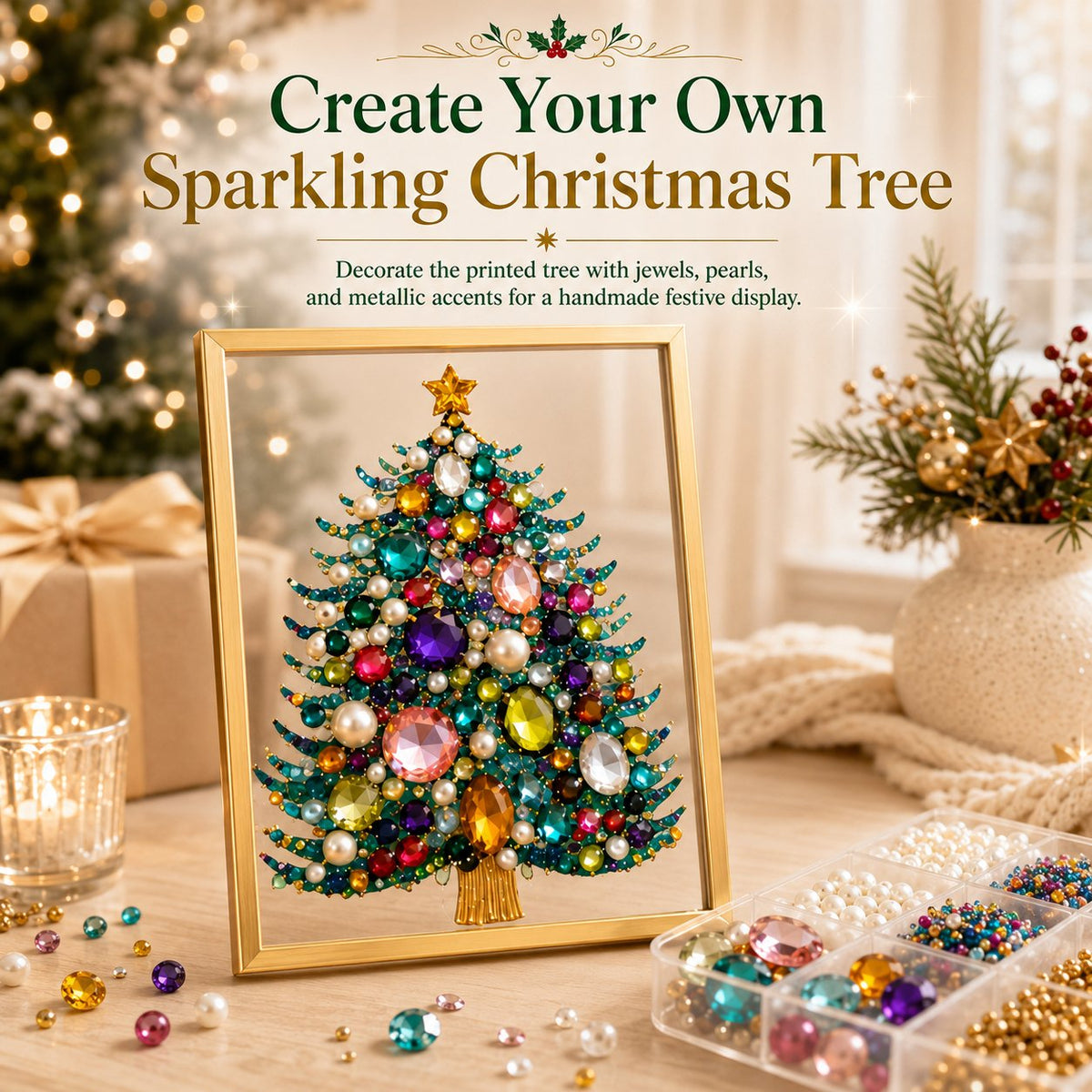 🔥DIY Jeweled Christmas Tree Art Kit