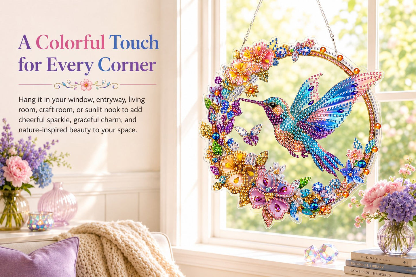Hummingbird Diamond Art Hanging Ornament Kit