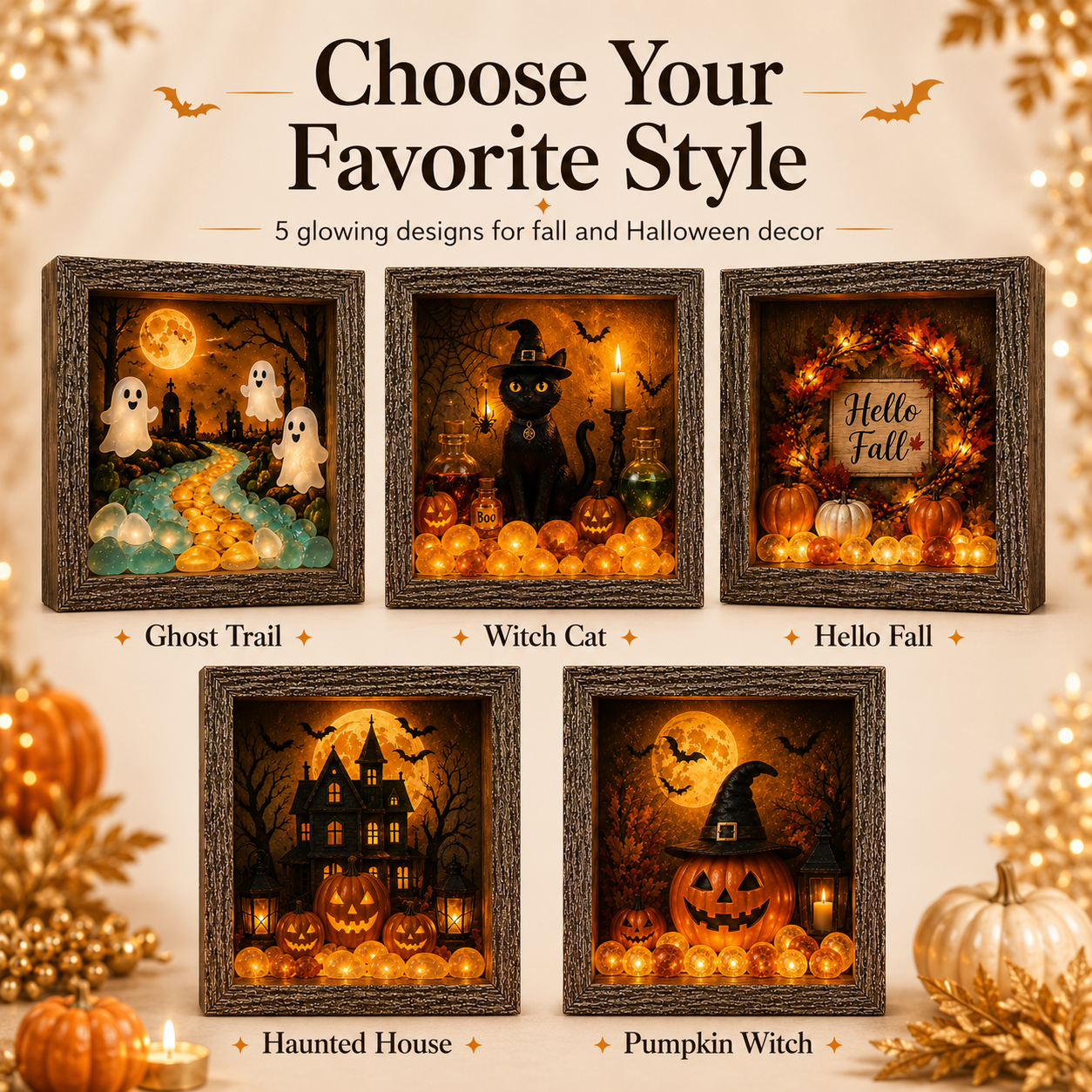 DIY Lighted Halloween Shadow Box Kit