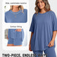 Casual Oversized 2-Piece Lounge Set with Crewneck & Split Hem