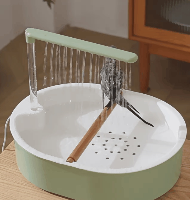 Parrot Automatic Bathing Box with USB- Adjustable Faucet