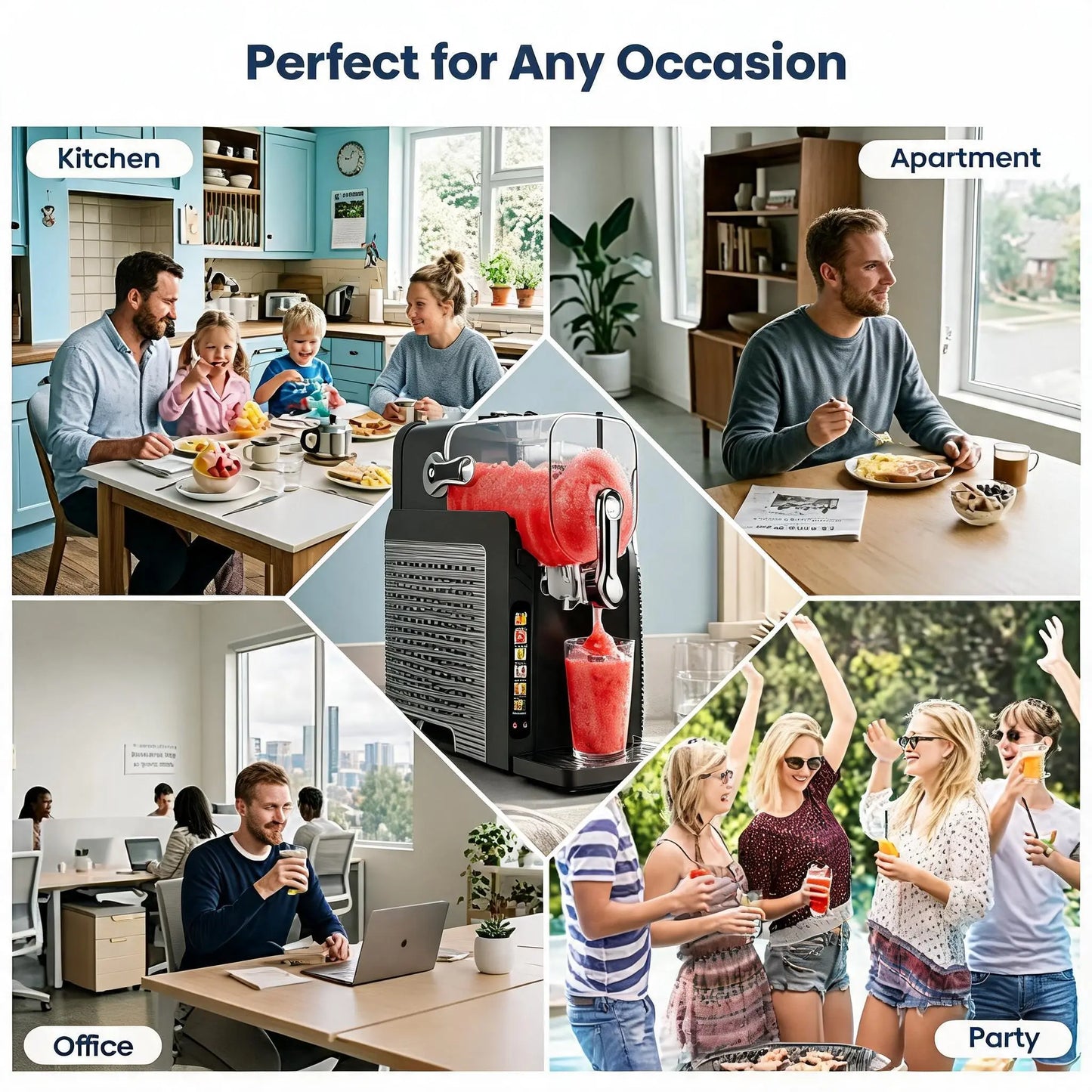 Compact Dual-Function Slushie Machine for Home