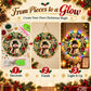 Hot Sale⛄Christmas Pearl Diamond Painting Pendant DIY Kit with LED String Lights