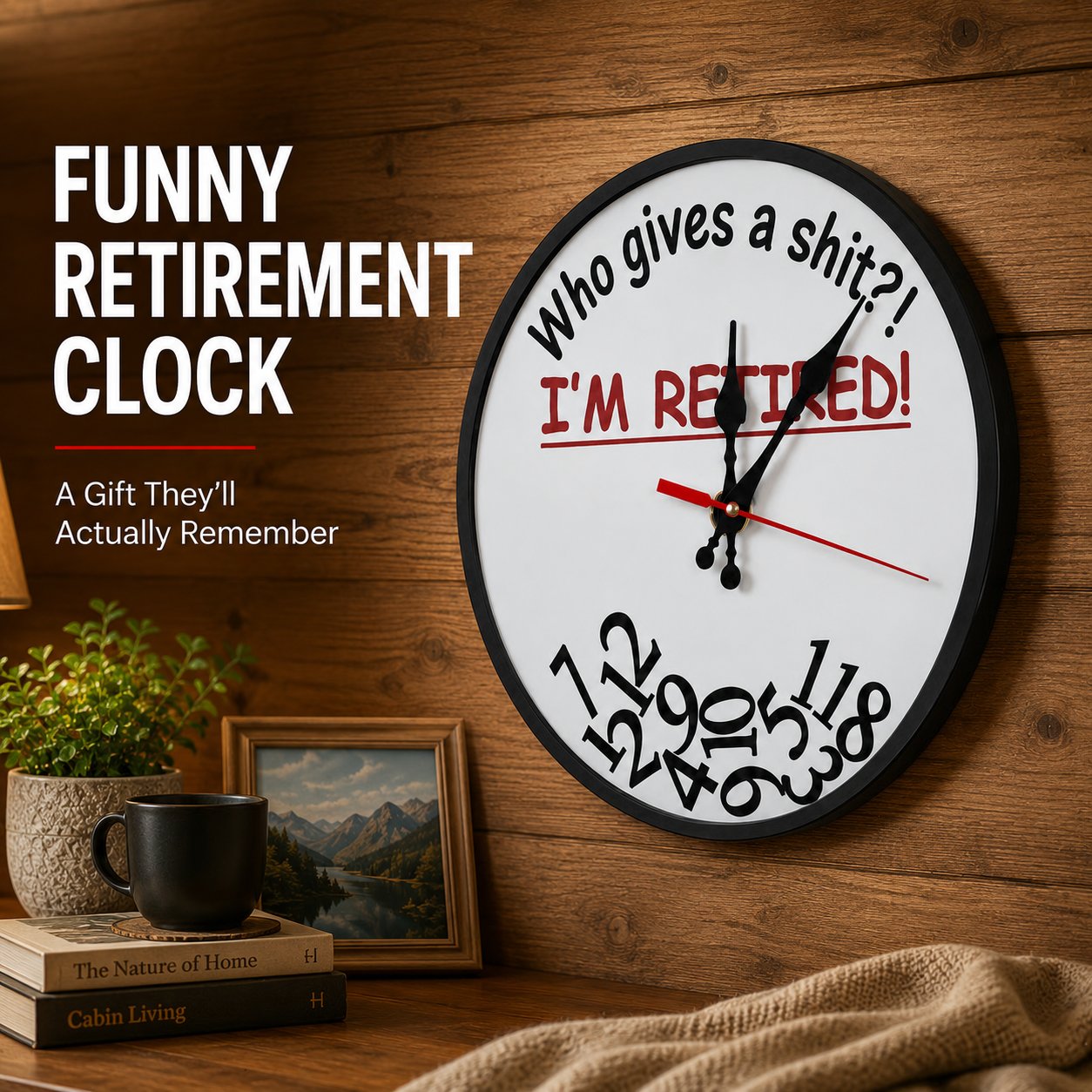 Retirement Humorous Quote Wall Clock