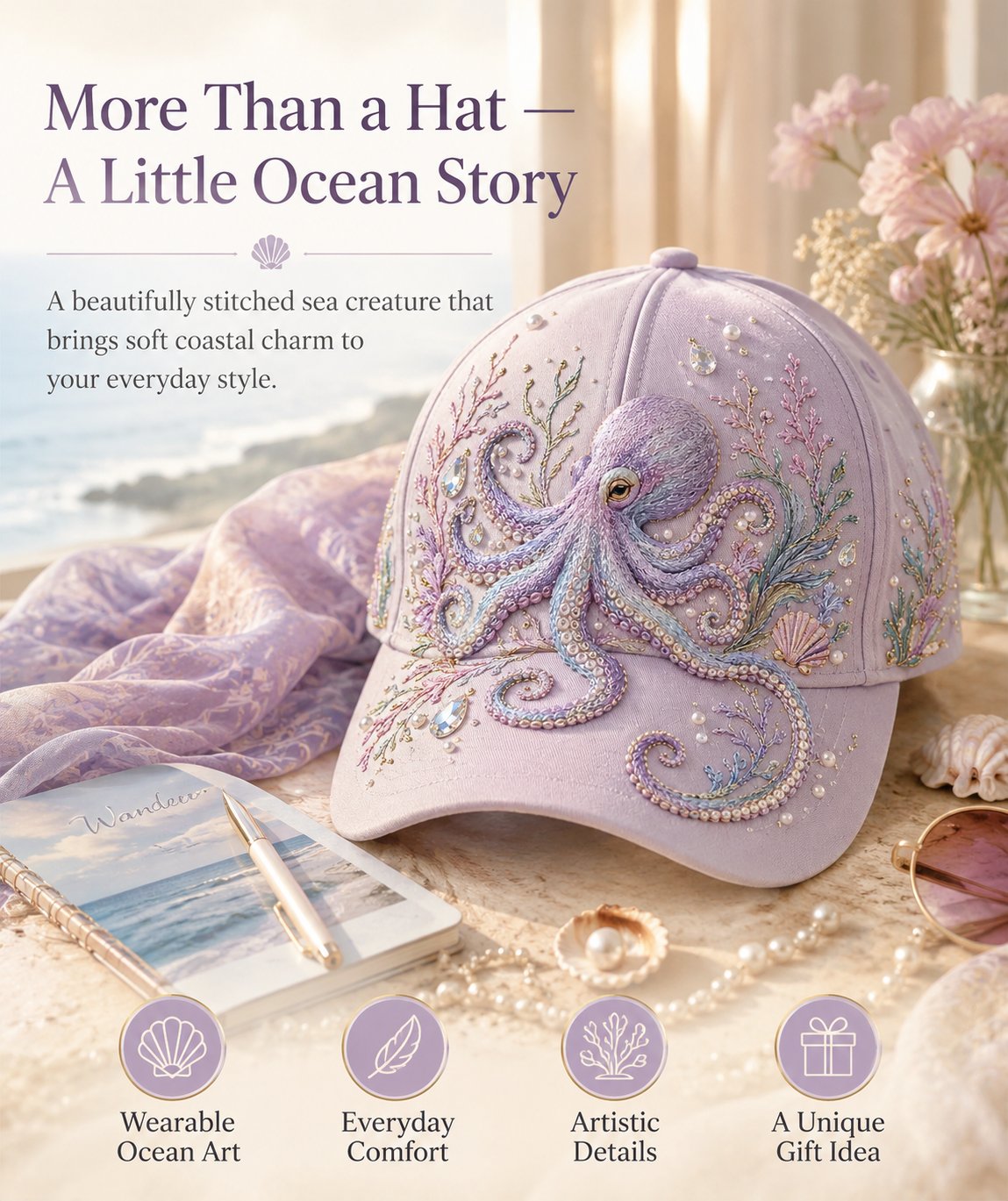 Ocean Sea Creature Pattern Cap