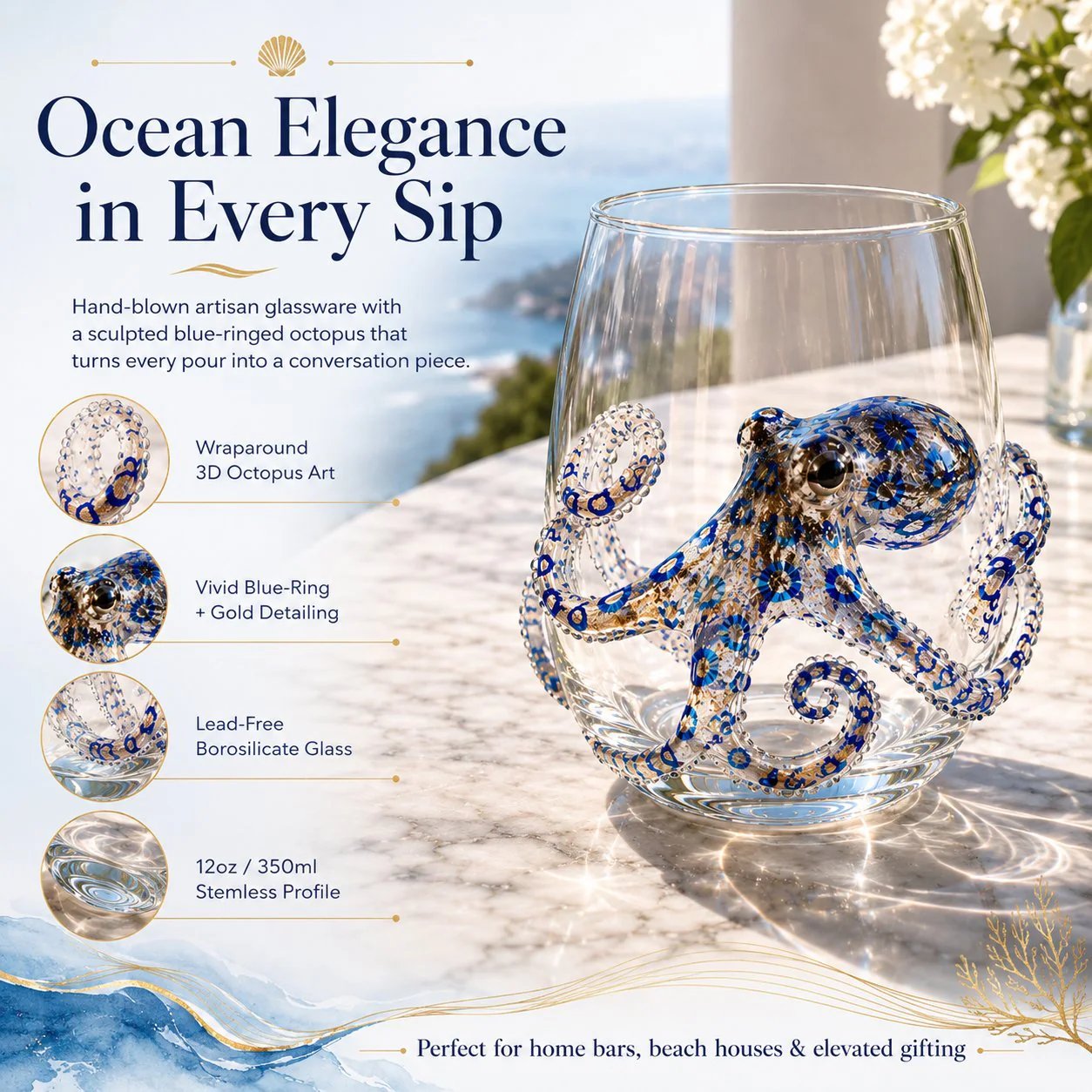🌊3D Ocean Animal Artisan Glassware Collection