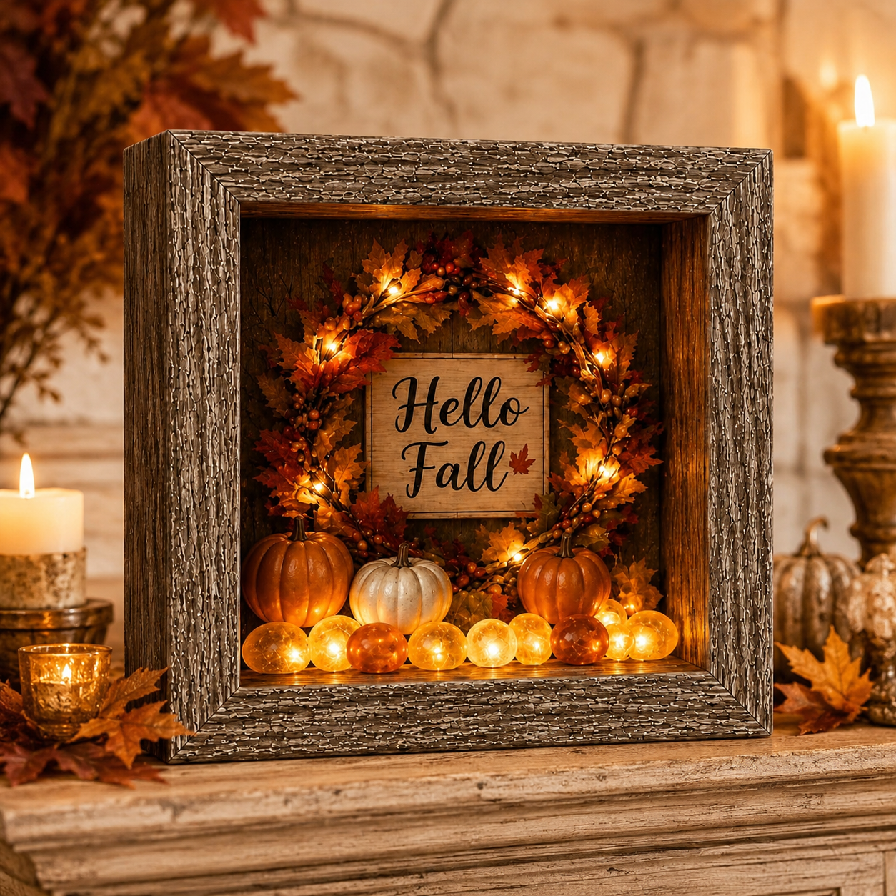 DIY Lighted Halloween Shadow Box Kit
