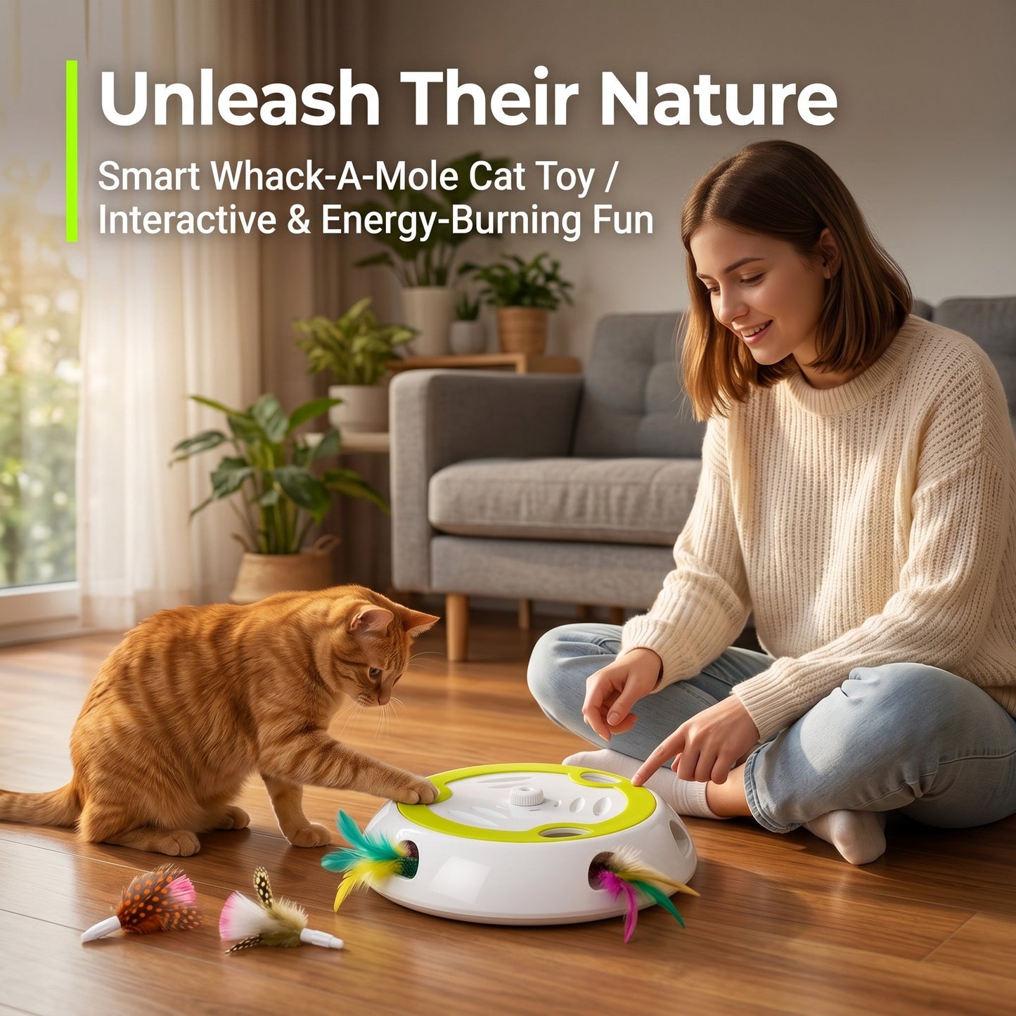 Whack A Mole Cat Mouse Toy for Cats
