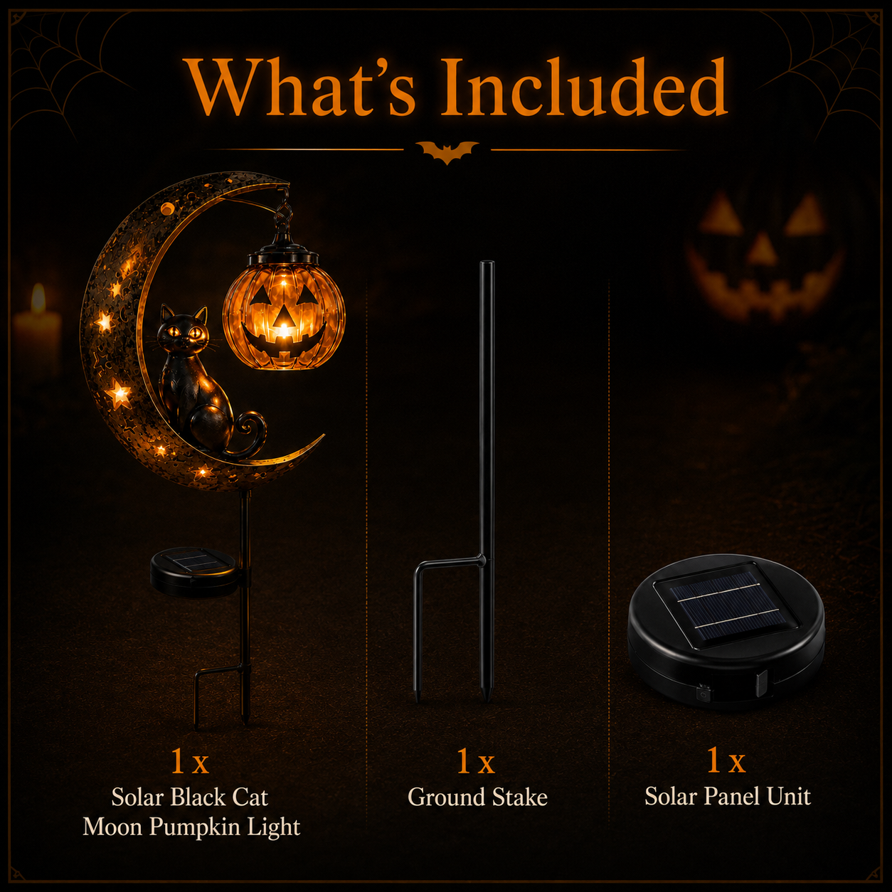 Pumpkin Moon Garden Stake Light