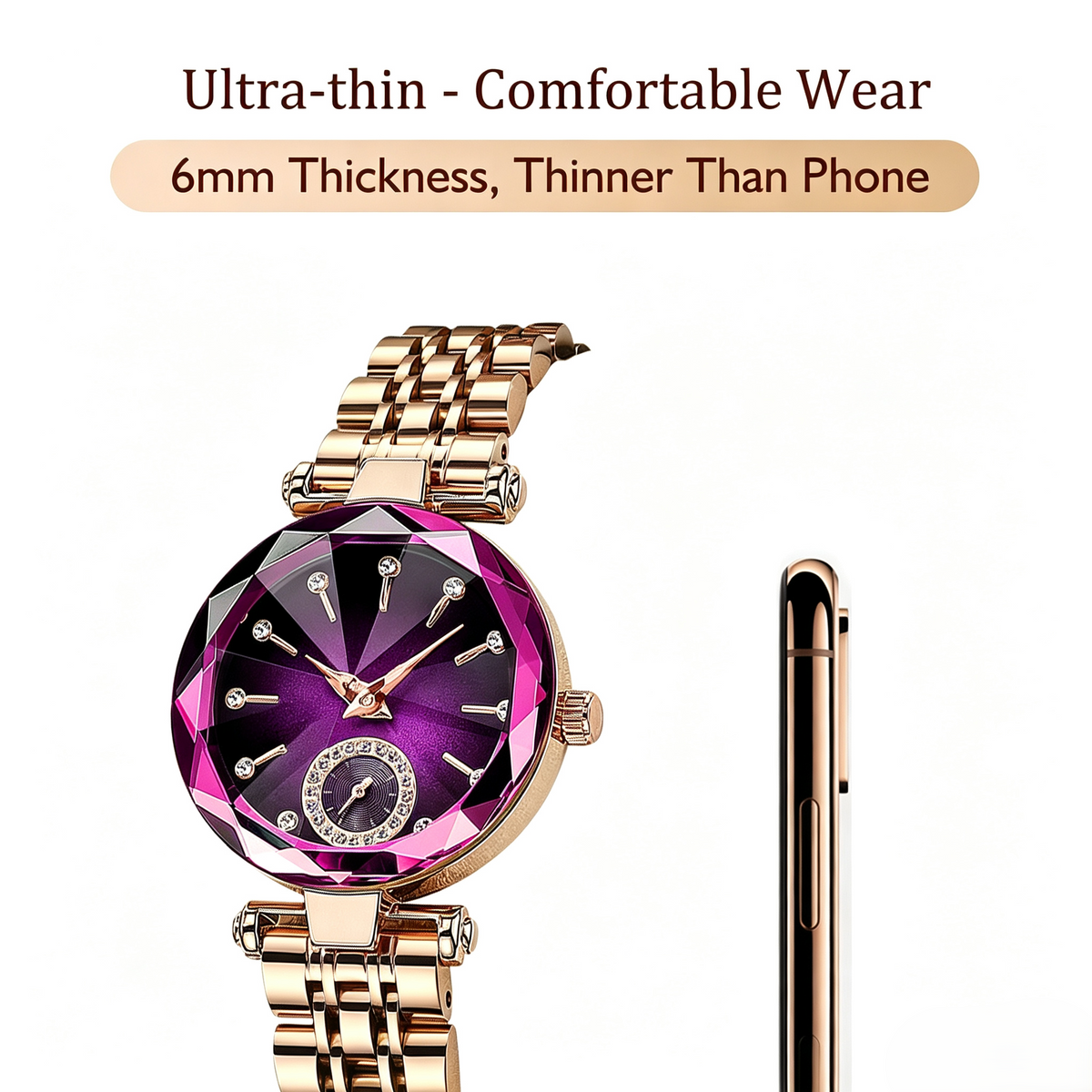 Women's Luxury Shiny Waterproof Stainless Steel Watch