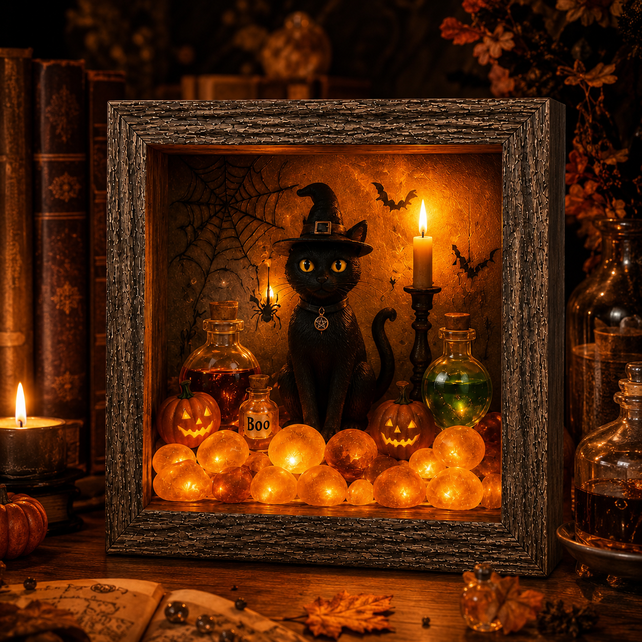 DIY Lighted Halloween Shadow Box Kit