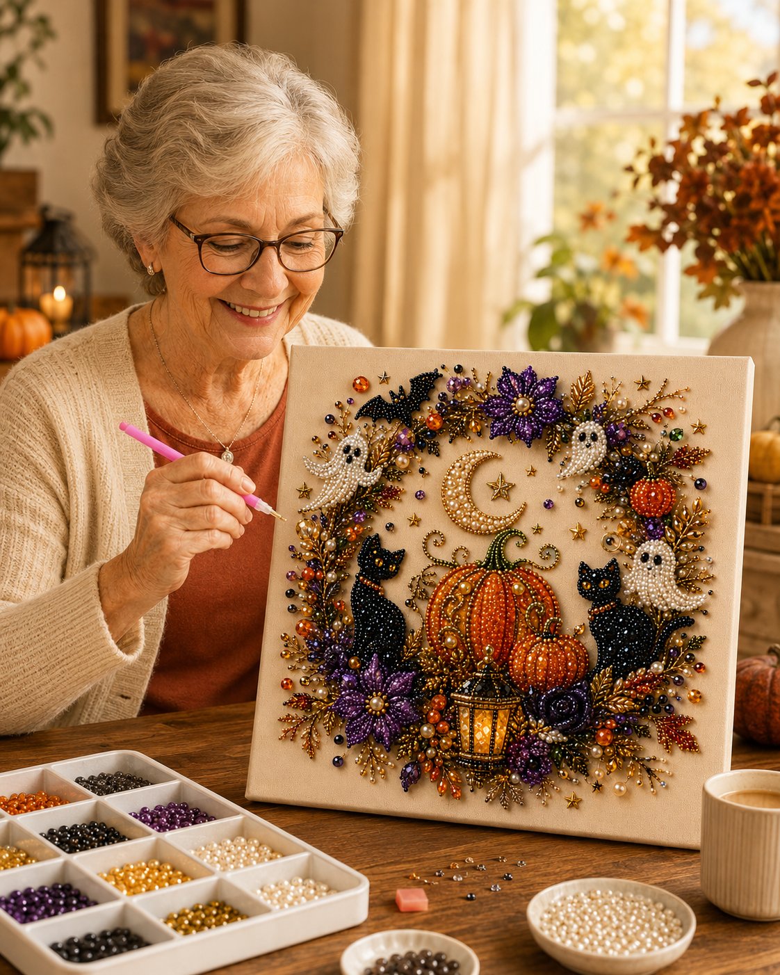 👻Halloween Ghost Pearl Art DIY Kit