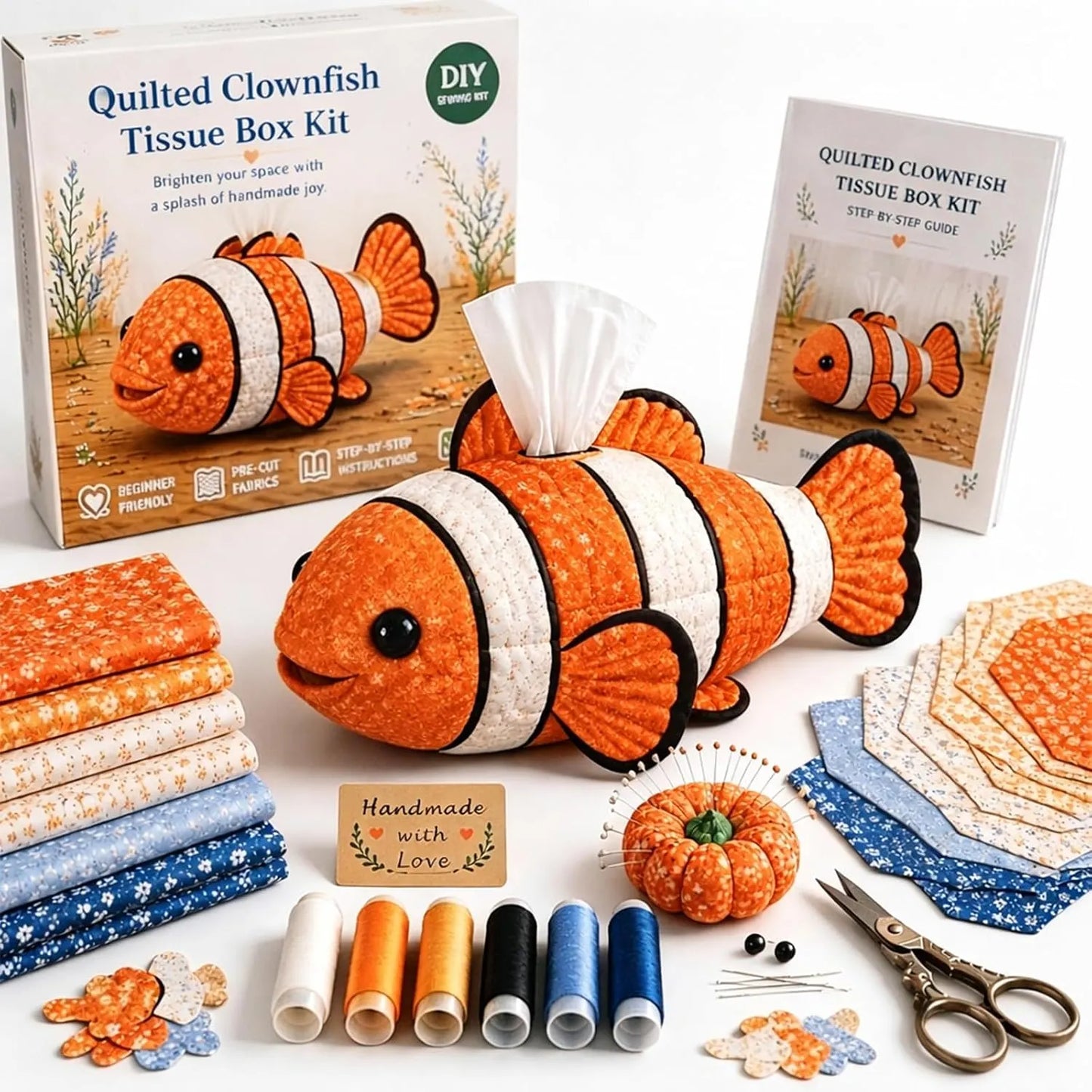 Animal-Themed Patchwork Tissue Box Cover DIY Sewing Kit