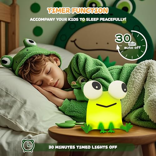Green Frog Night Light for Kids Gifts Room Decor