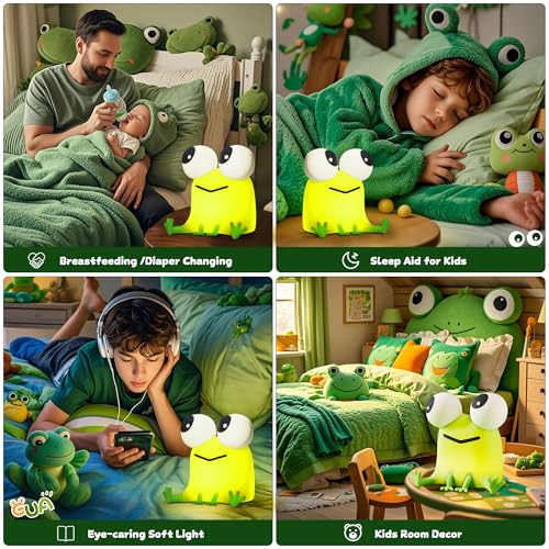 Green Frog Night Light for Kids Gifts Room Decor