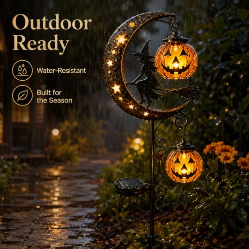 Pumpkin Moon Garden Stake Light