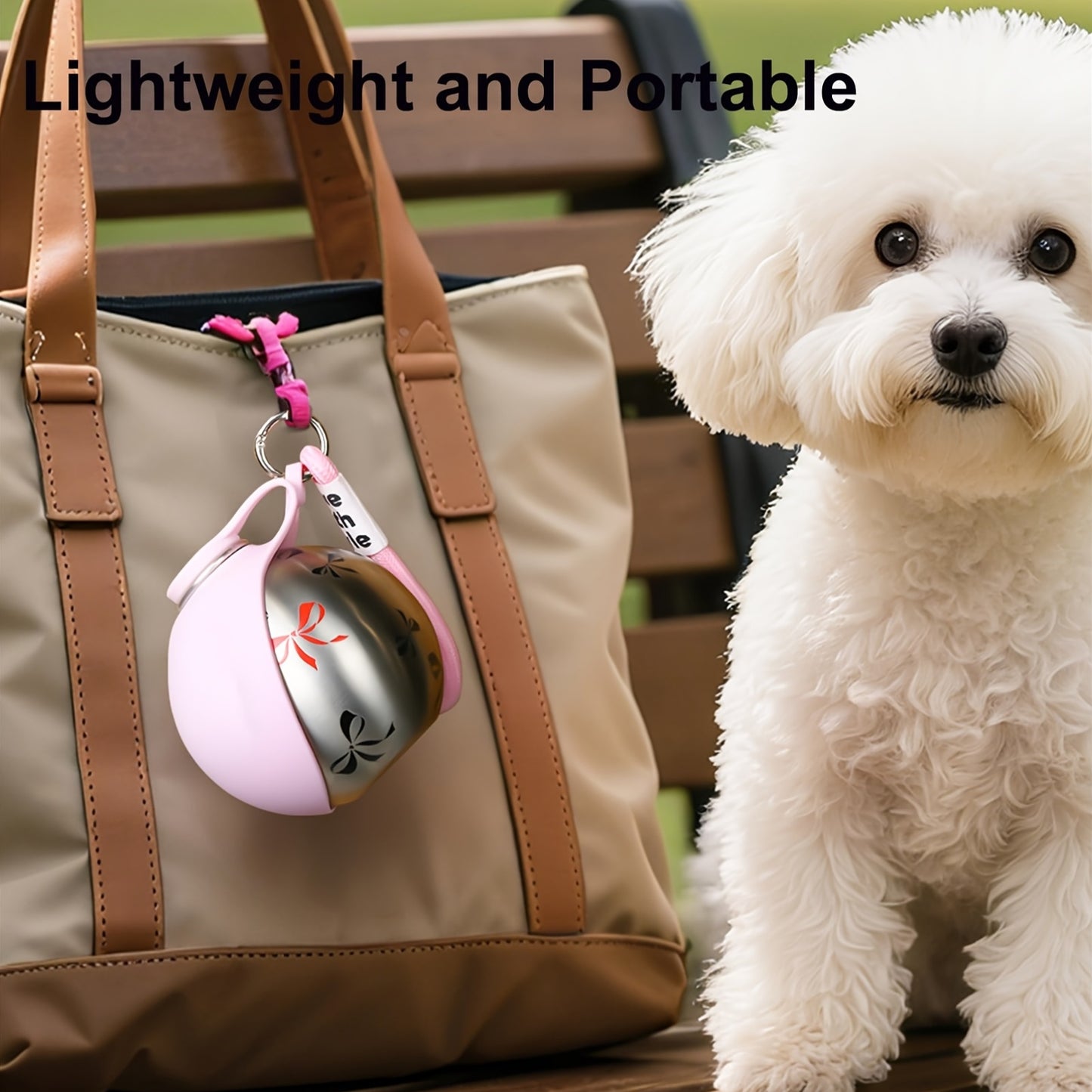 2-in-1 Foldable 304 Stainless Steel Dog Water Bottle