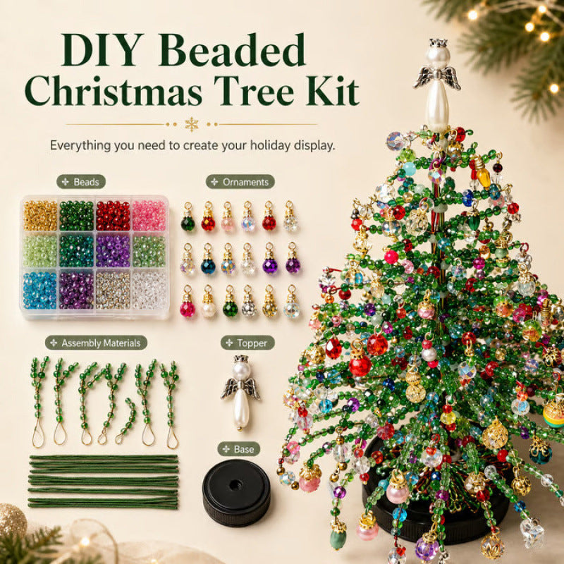 🎄DIY Beaded Christmas Tree Kit – 🎅Create Your Own Sparkling Holiday Decoration