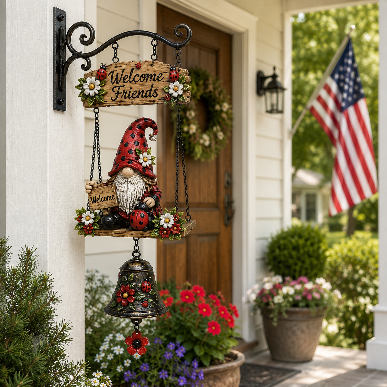 Garden Gnome Bell Outdoor Decoration